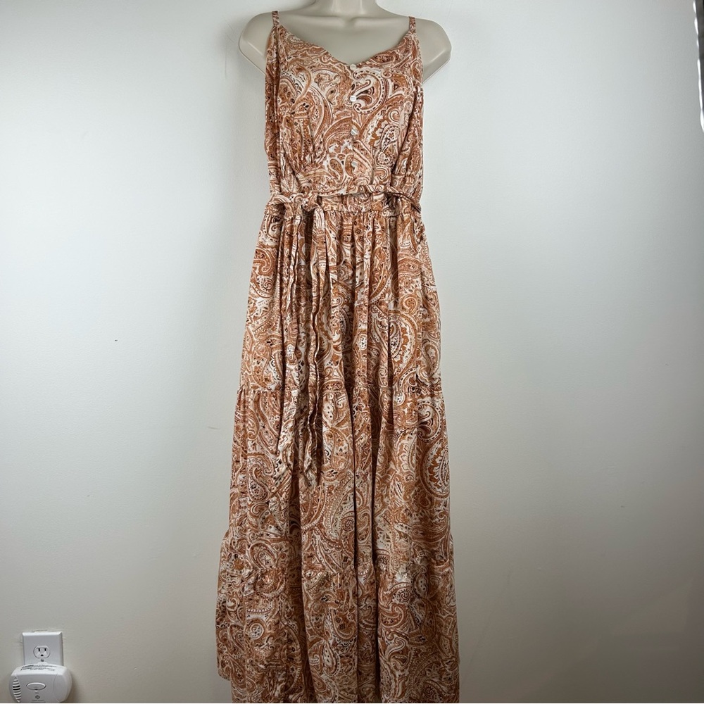 Lane Bryant Paisley Babydoll Tiered Maxi Dress sz 20 Boho Beachy Cottagecore